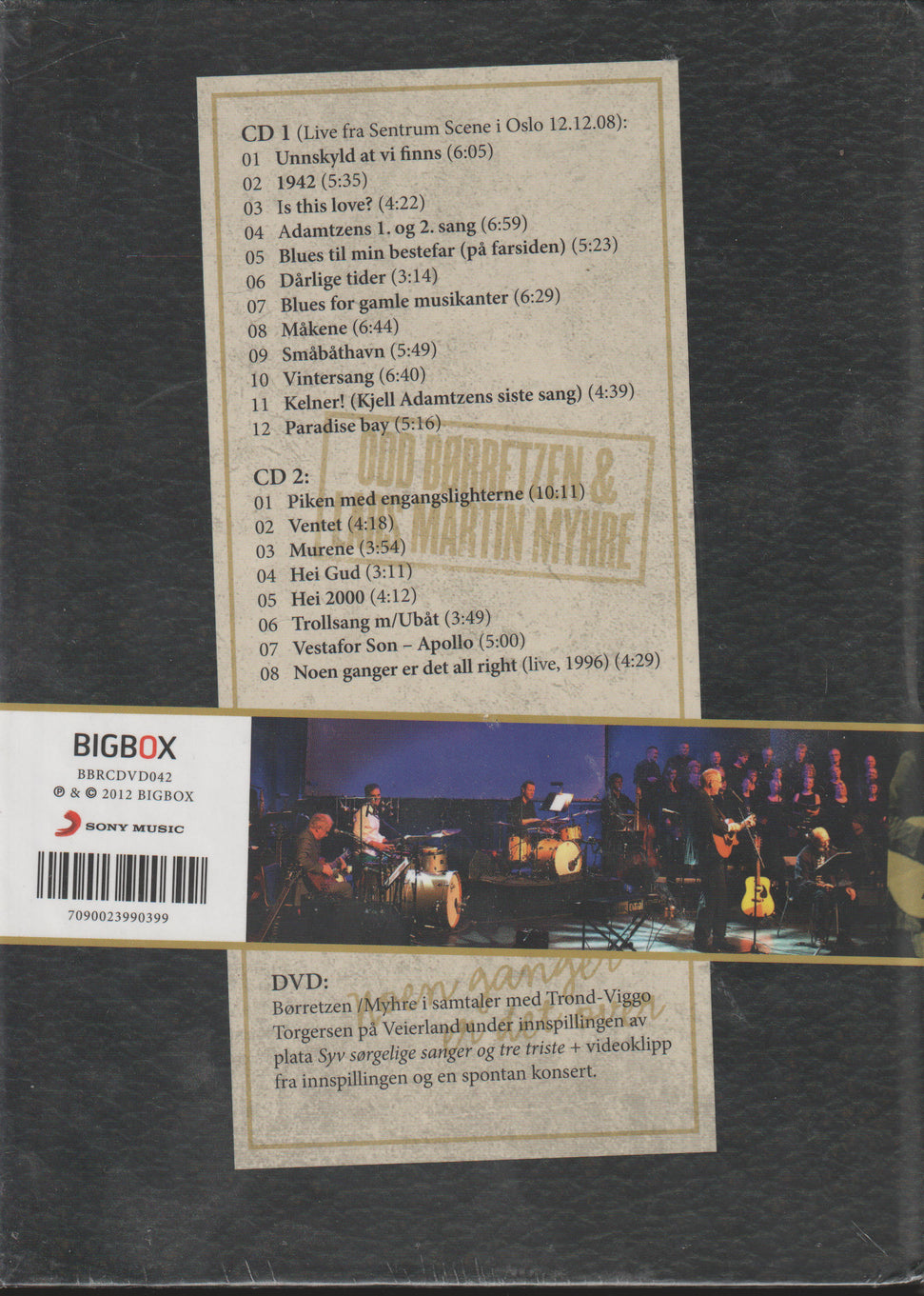 Odd Børretzen & Lars Martin Myhre: Noen ganger er det over. 2012. 2CD + DVD. Ny i plast!