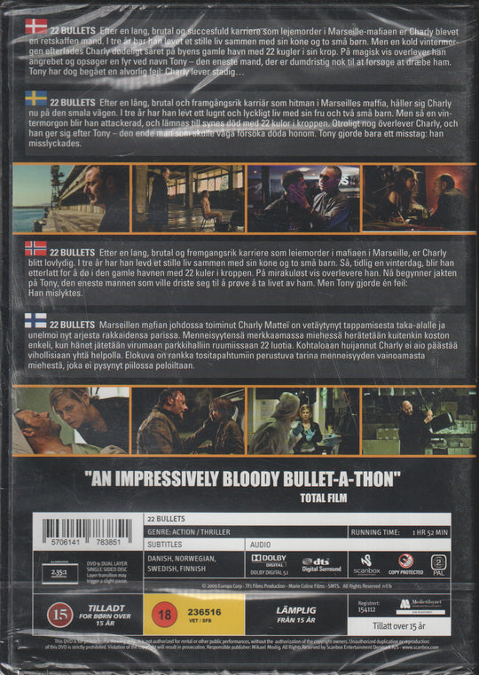 22 Bullets. 2010. DVD. Ny i plast!