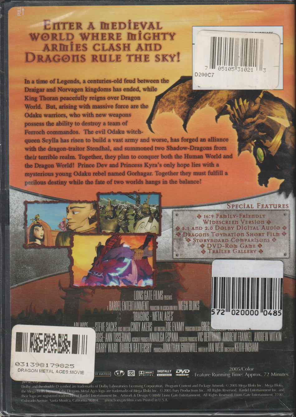 Dragons: Metal Ages – The Movie. 2005. DVD. Ny i plast!