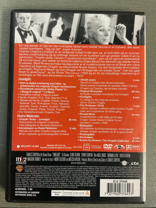 Limelight – The Chaplin Collection. 1952. DVD.