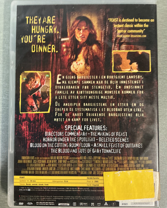 Feast – Uncut Version. 2005. DVD. Ny i plast!