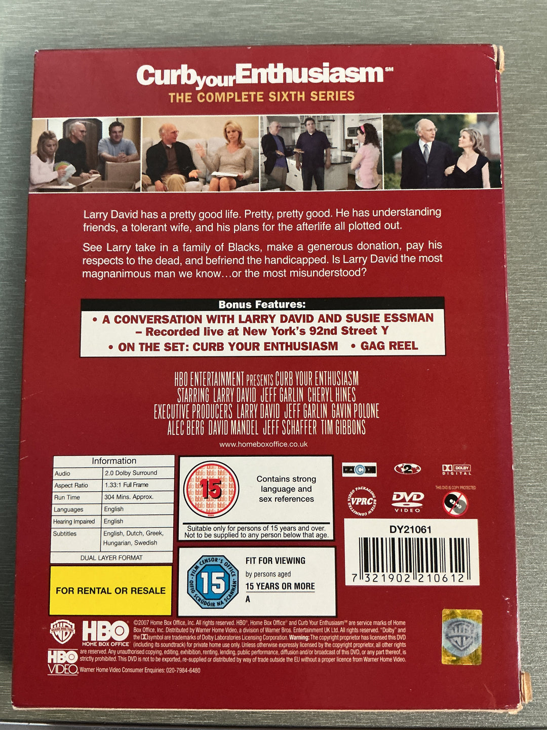 Curb Your Enthusiasm: The Complete Sixth Series. 2007. DVD.