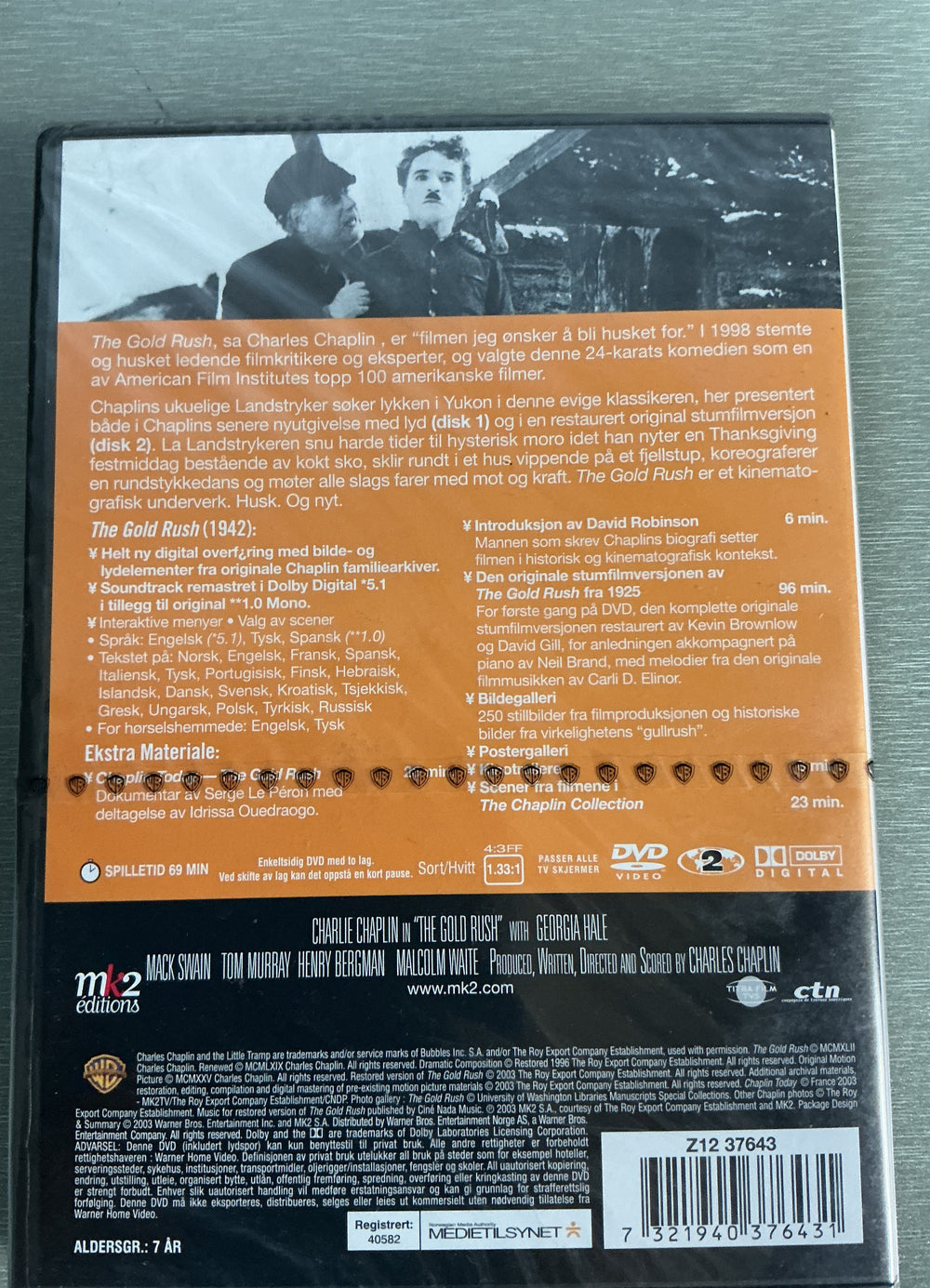 The Gold Rush – The Chaplin Collection. 1925. DVD. Ny i plast!
