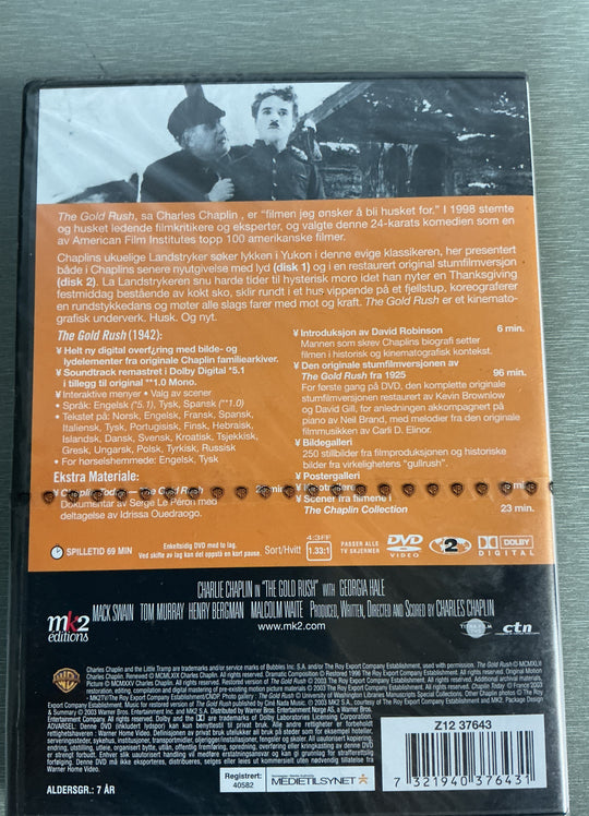 The Gold Rush – The Chaplin Collection. 1925. DVD. Ny i plast!