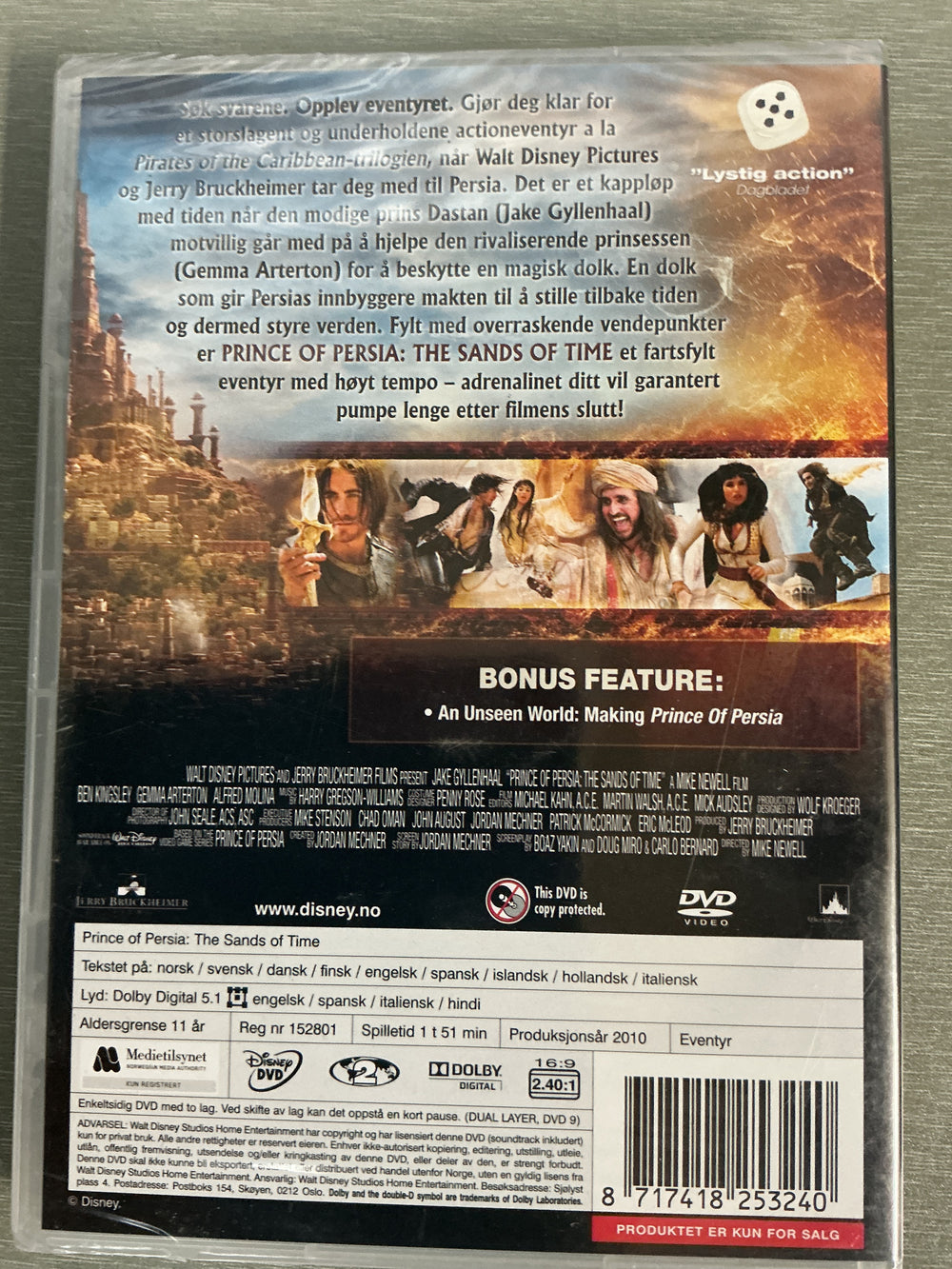 Prince of Persia: The Sands of Time. 2010. DVD. Ny i plast!