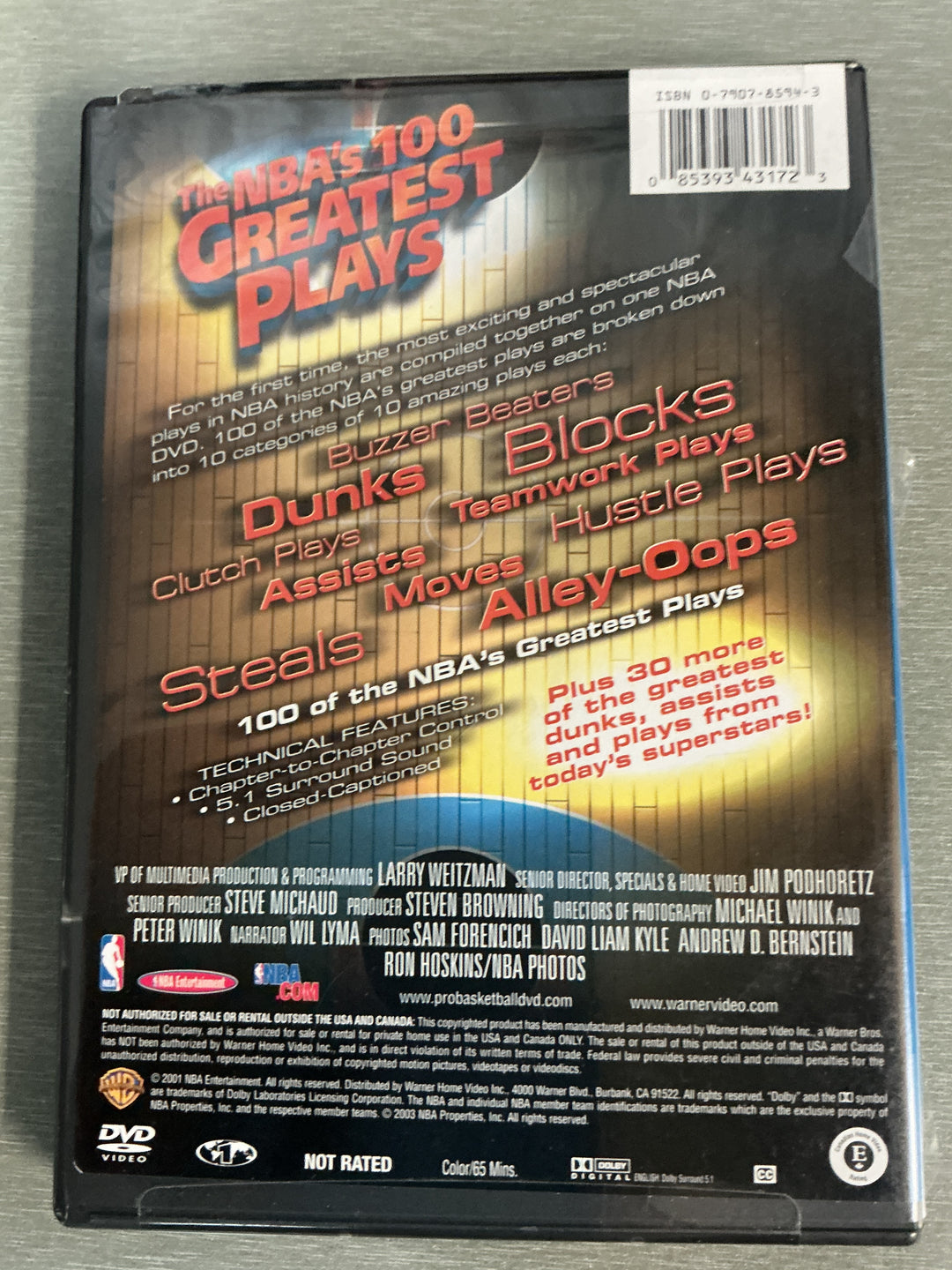 The NBA's 100 Greatest Plays. 2001. DVD.