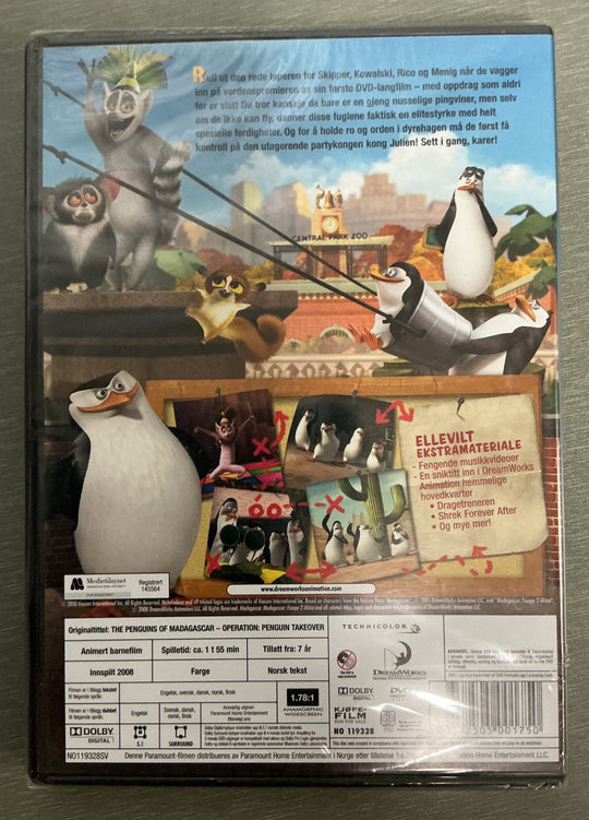 Pingvinene fra Madagaskar: Operasjon pingvin. 2010. DVD. Ny i plast!