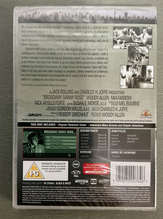 Broadway Danny Rose. 1984. DVD. Ny i plast!