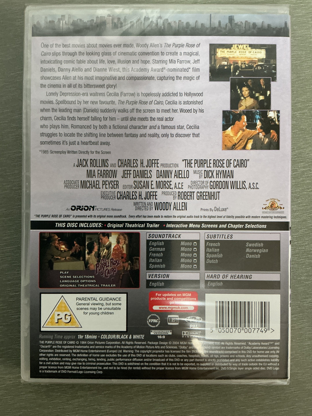 The Purple Rose of Cairo. 1985. DVD. Ny i plast!