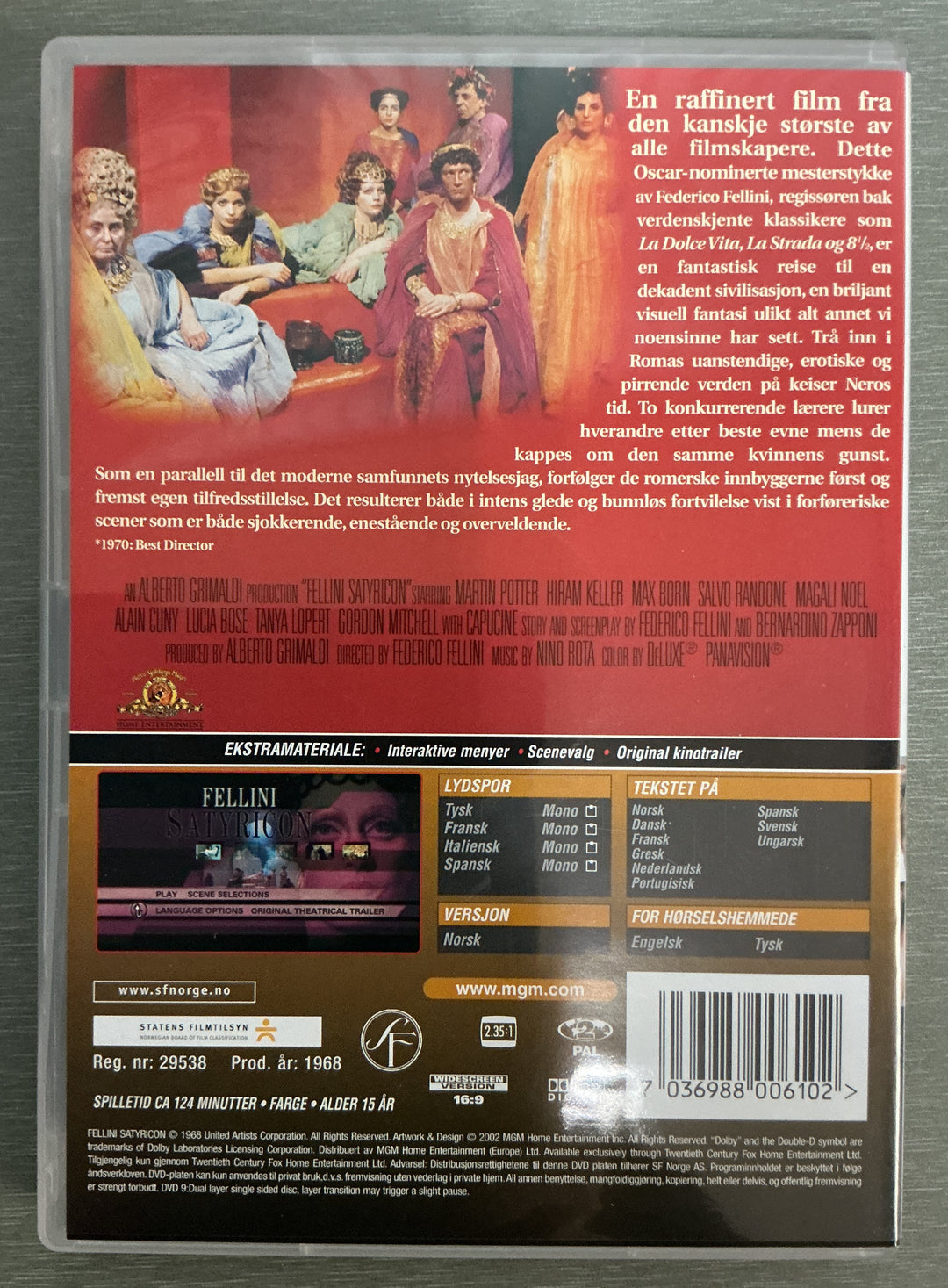 Fellini Satyricon. 1969. DVD.