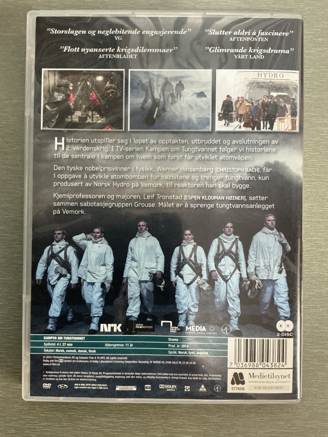 Kampen om tungtvannet. 2015. DVD.