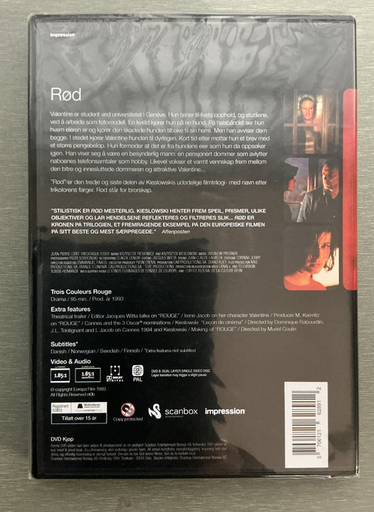 Rød. 1994. DVD. Ny i plast!