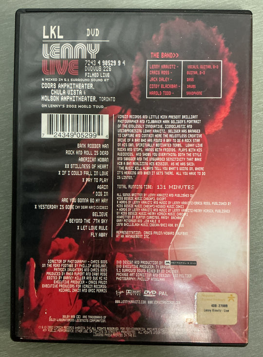 Lenny Kravitz: Lenny Live. 2002. DVD.
