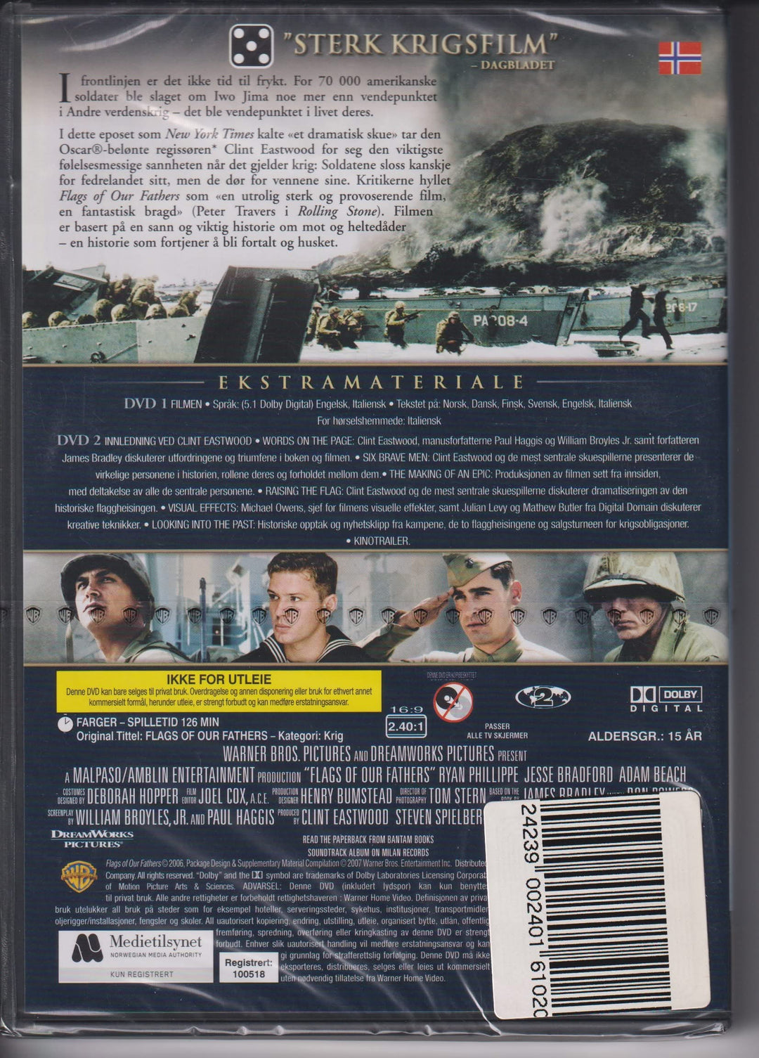 Flags of Our Fathers – Two-Disc Special Edition. 2006. DVD. Ny i plast!