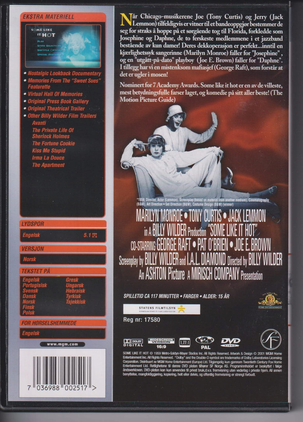 Some Like It Hot – Special Edition. 1959. DVD.