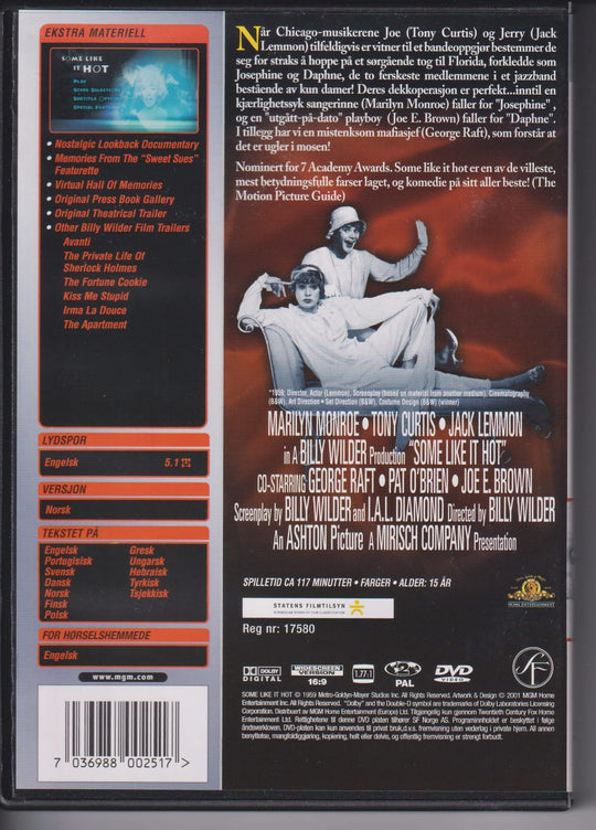 Some Like It Hot – Special Edition. 1959. DVD.