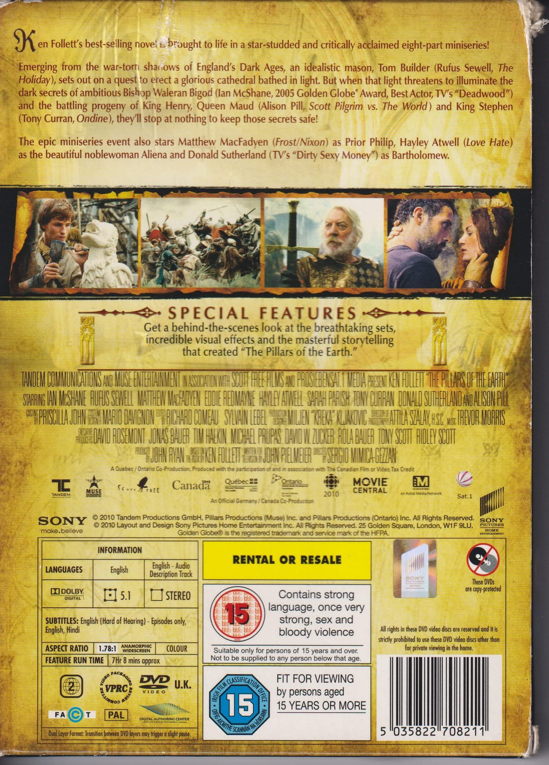 The Pillars of the Earth. 2010. DVD.