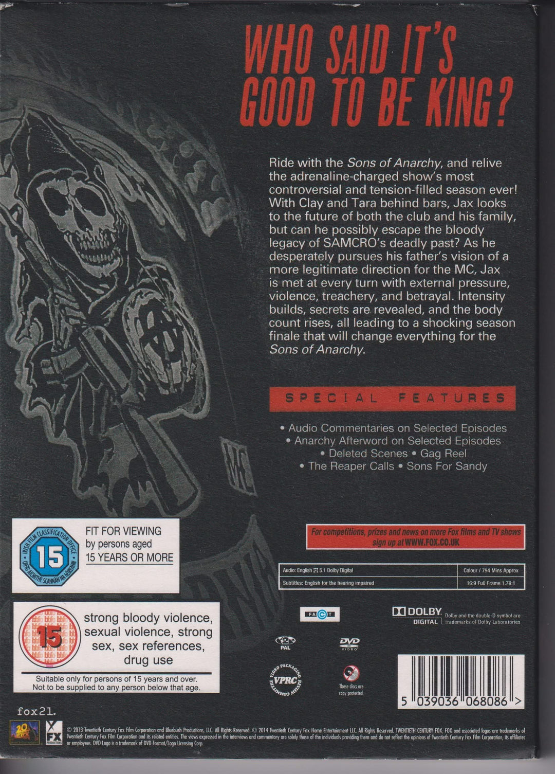 Sons of Anarchy – Season 6. 2013. DVD.