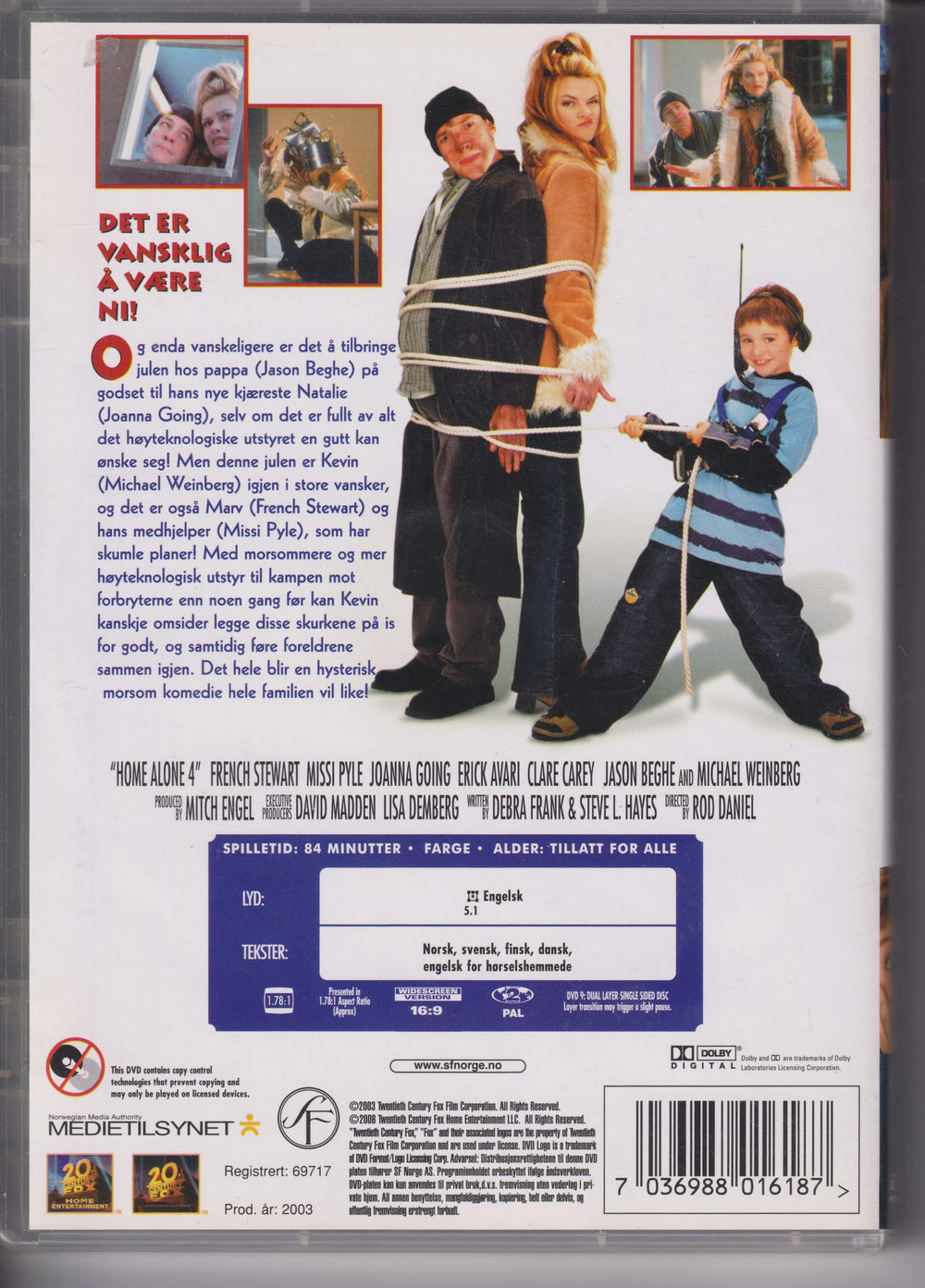 Hjemme Alene 4. 2002. DVD.