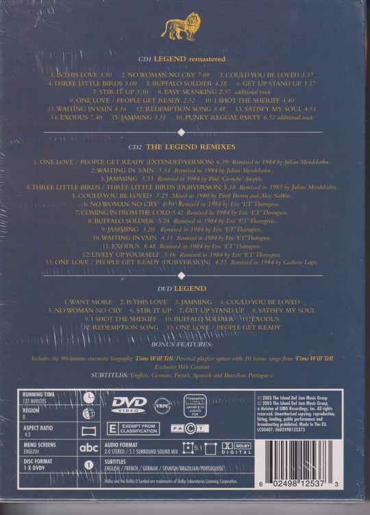 Bob Marley and the Wailers – Legend (Sound + Vision). 2002. DVD. Ny i plast!
