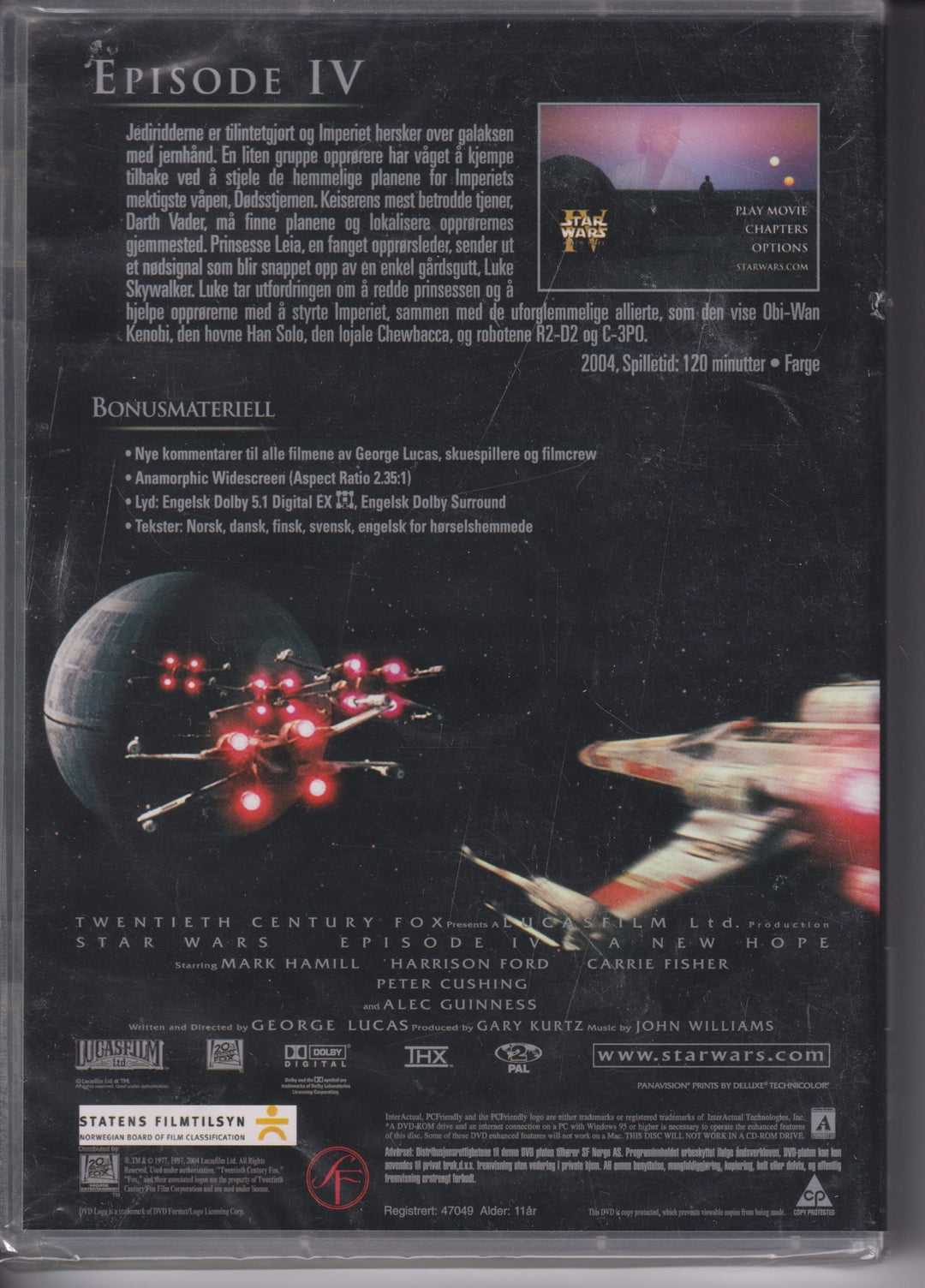 Star Wars Episode IV: A New Hope (Et nytt håp). 1977. DVD. Ny i plast!
