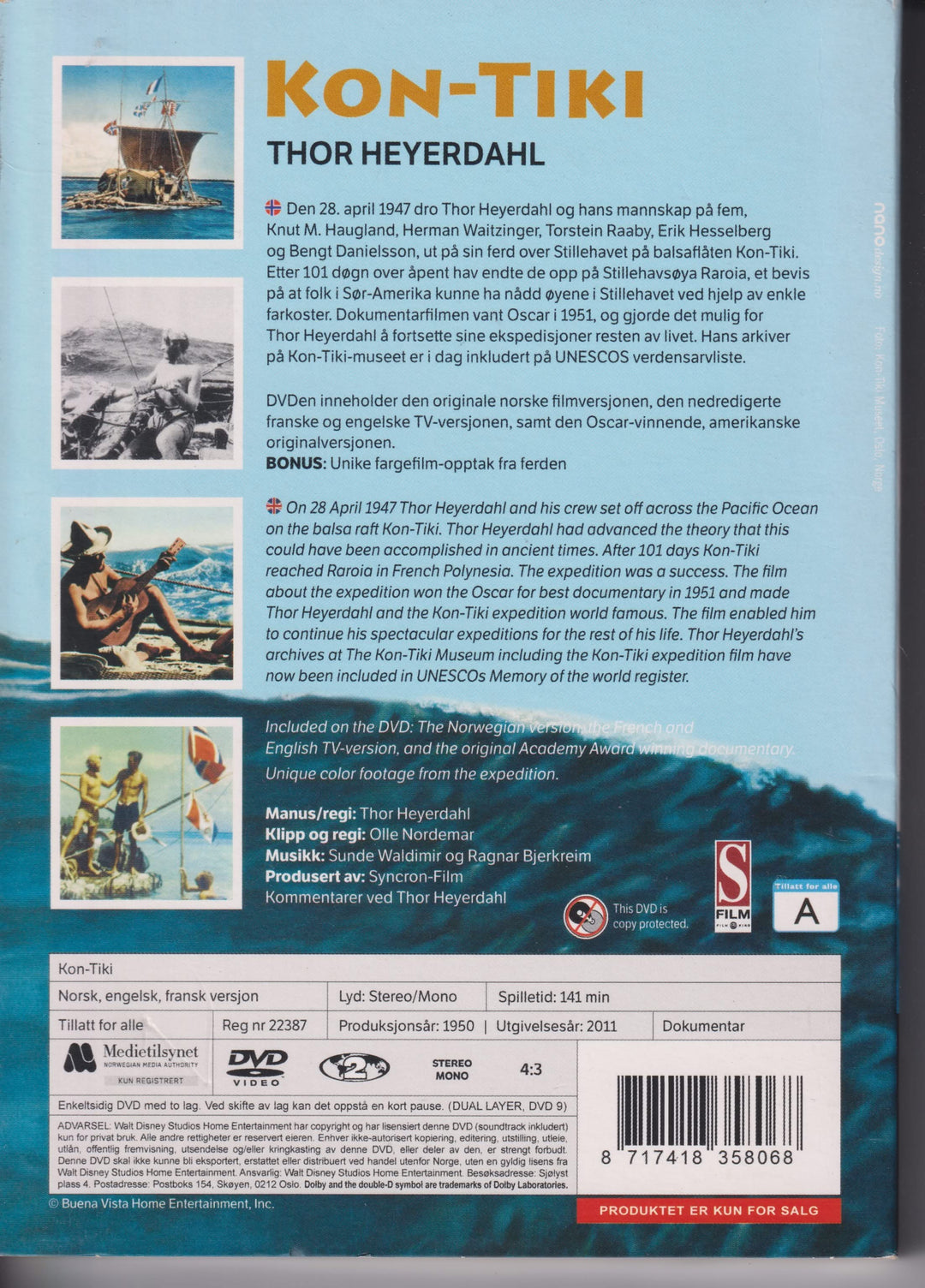Kon-Tiki. 1950. DVD. Ny i plast!
