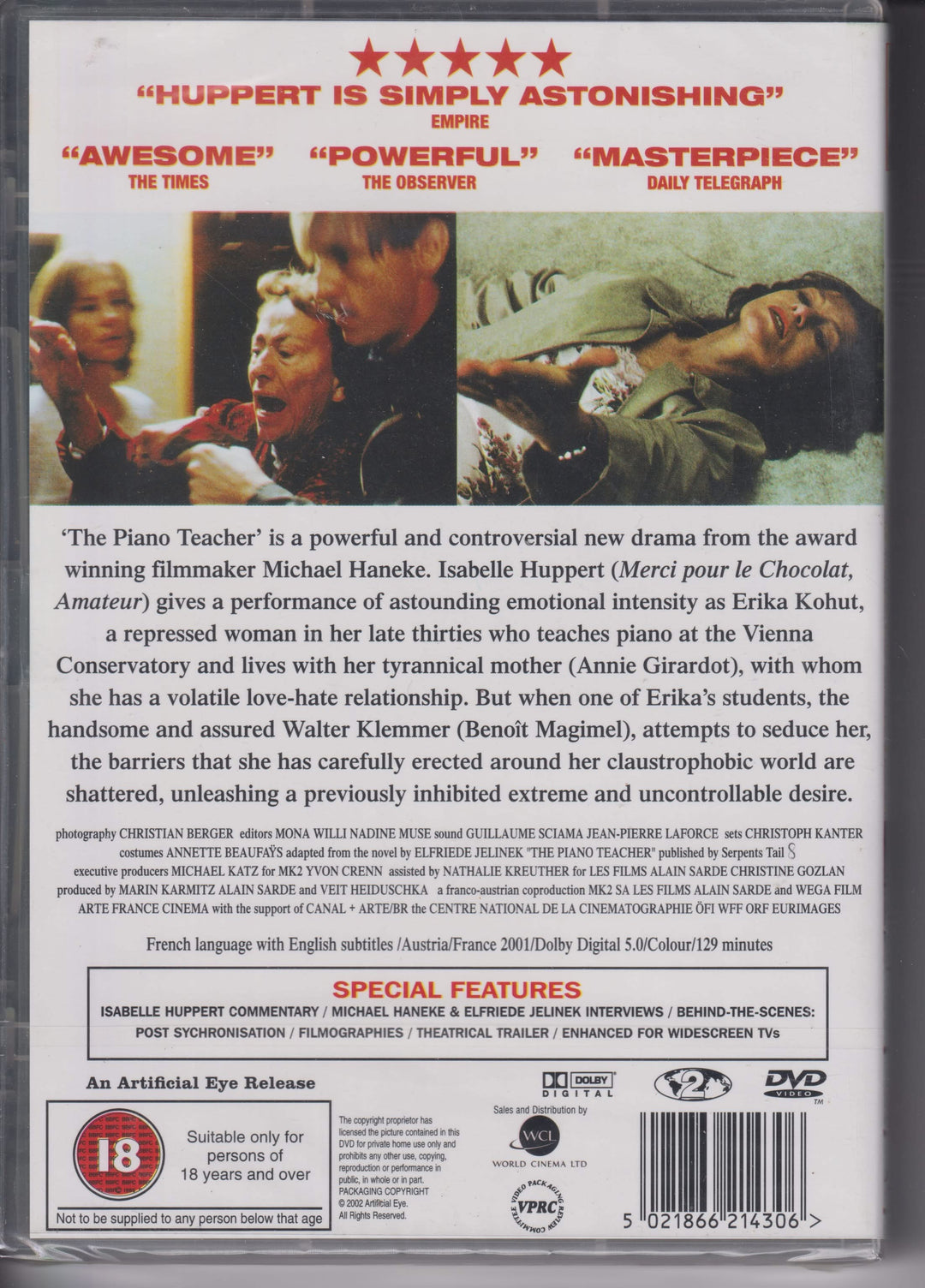 The Piano Teacher. 2001. DVD. Ny i plast!