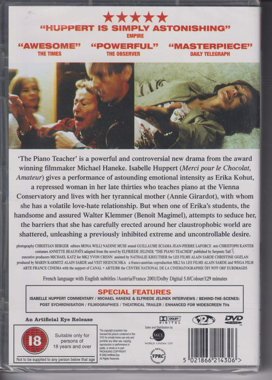 The Piano Teacher. 2001. DVD. Ny i plast!