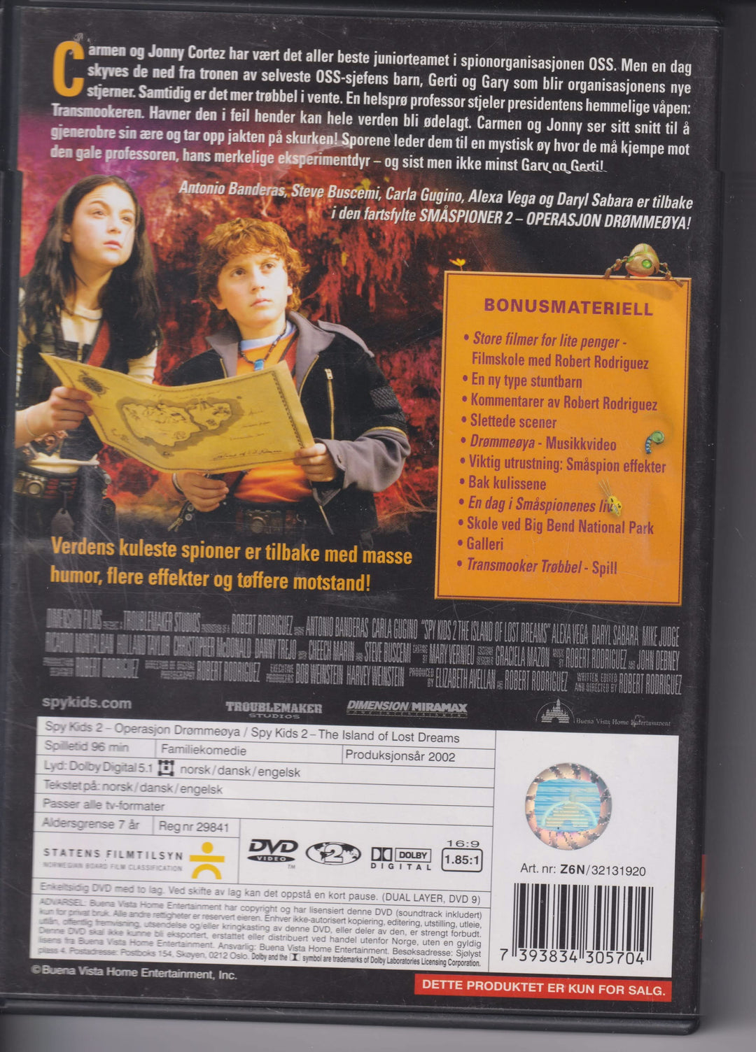 Småspioner 2 – Operasjon Drømmeøya. 2002. DVD.