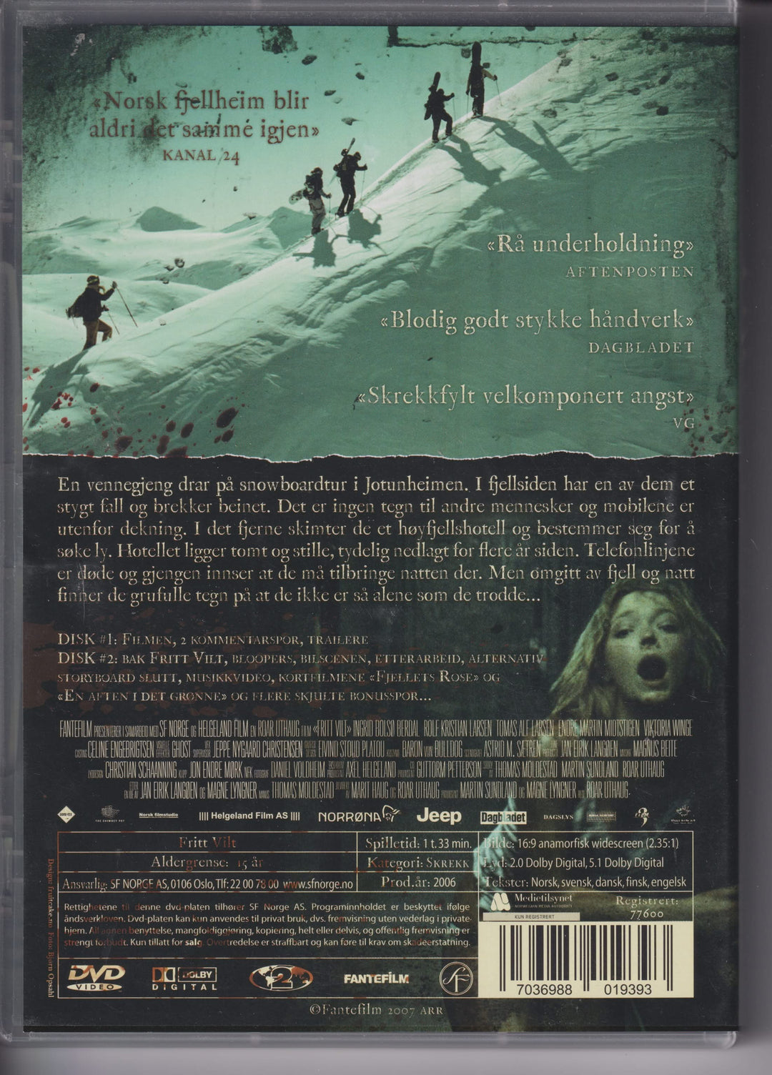 Fritt vilt – 2-disk spesialutgave. 2006. DVD.