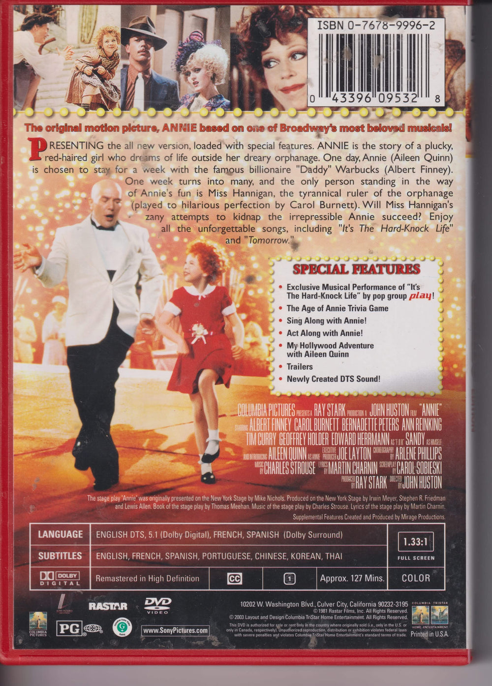 Annie – Special Anniversary Edition. 1982. DVD.