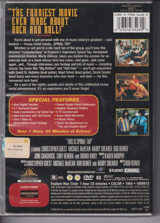 This Is Spinal Tap – Special Edition. 1984. DVD.