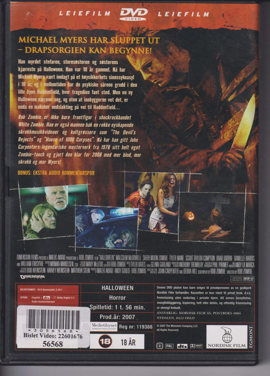 Halloween – Unrated Director's Cut. 2007. DVD.
