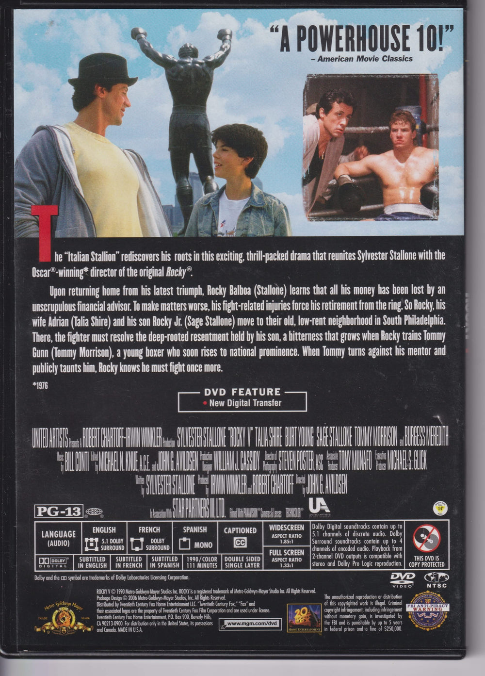 Rocky V. 1990. DVD.