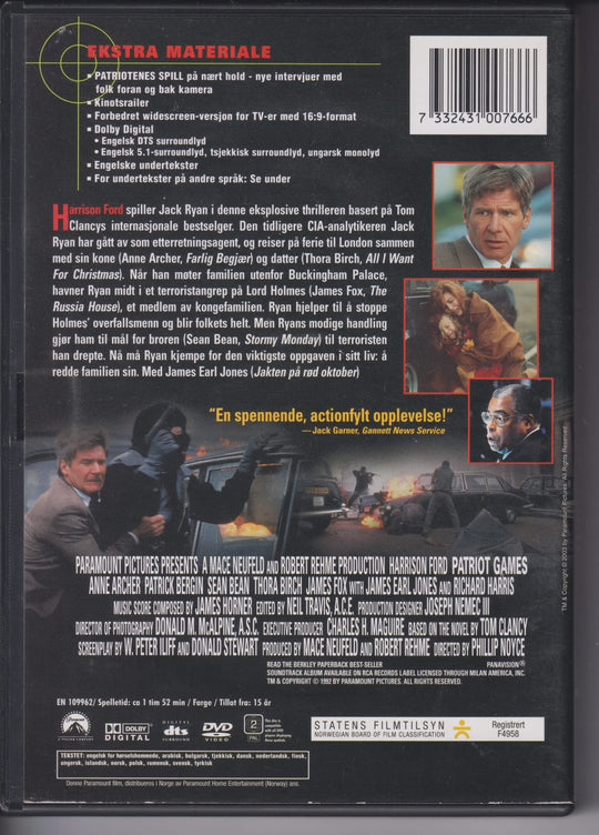 Patriotenes spill – Special Collector's Edition. 1992. DVD.