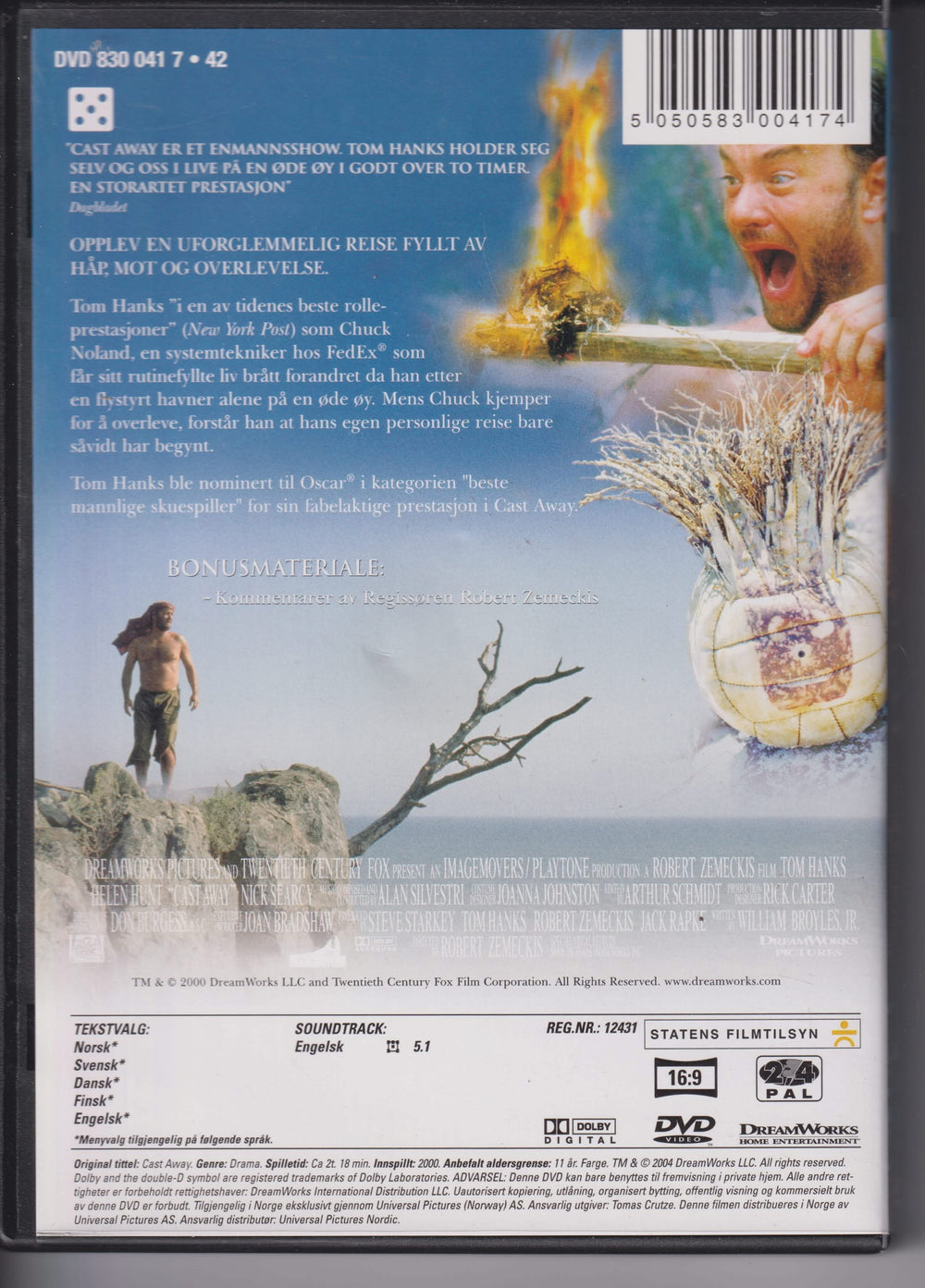 Cast Away. 2000. DVD.