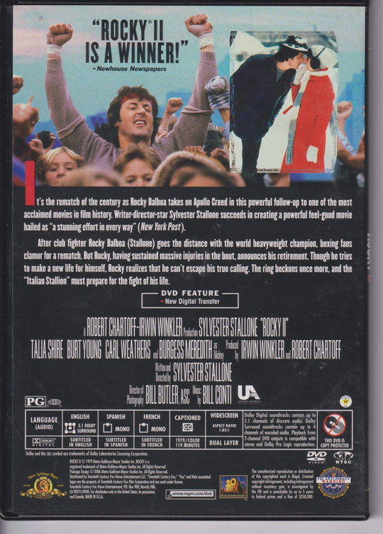 Rocky II. 1979. DVD.
