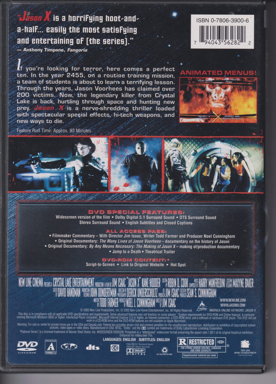 Jason X. 2001. DVD.