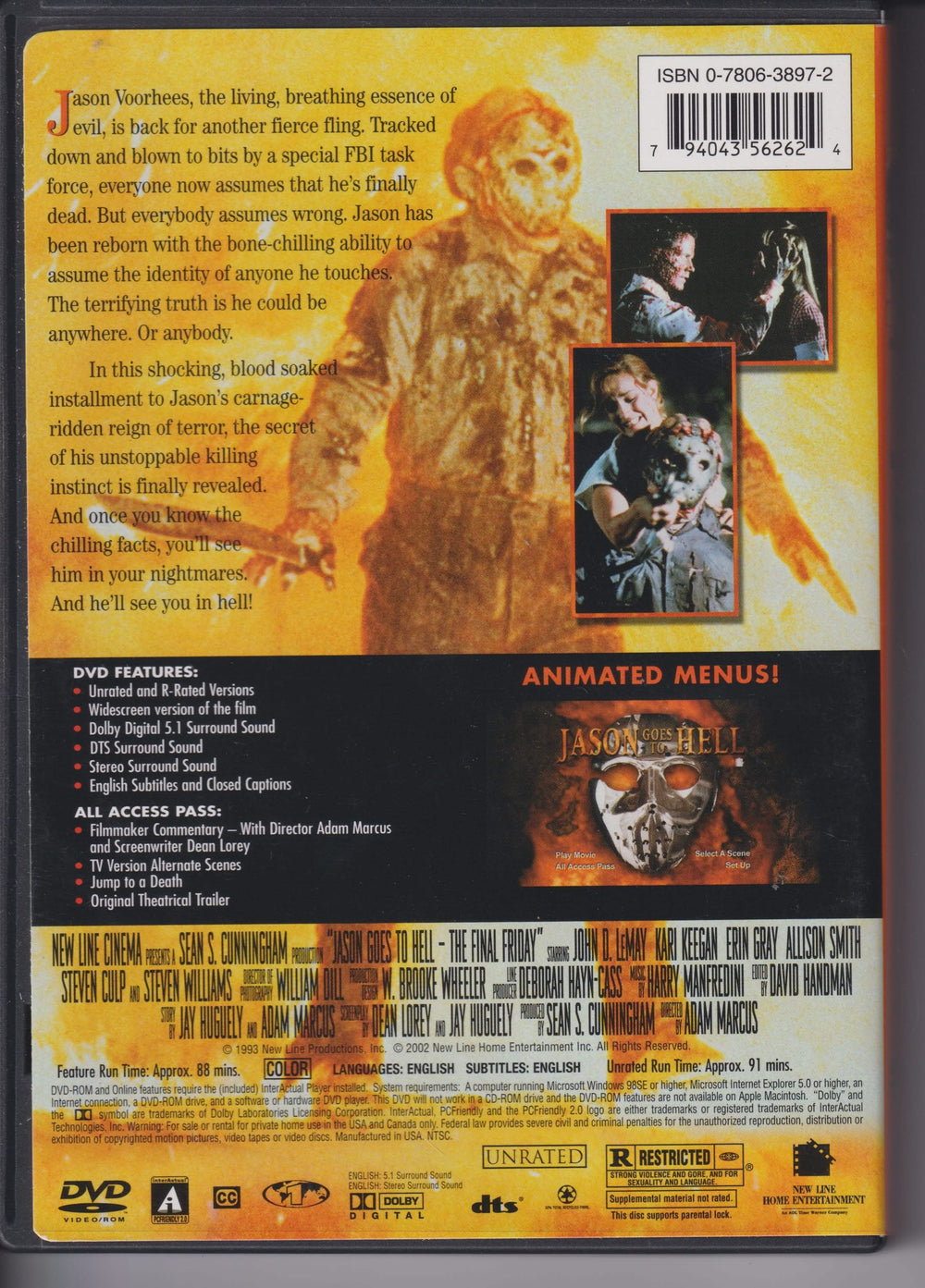 Jason Goes to Hell: The Final Friday. 1993. DVD.