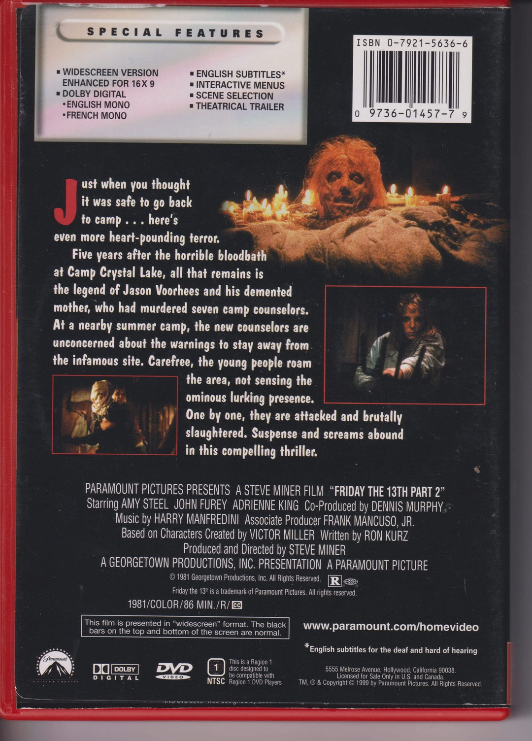 Friday the 13th Part 2. 1981. DVD.