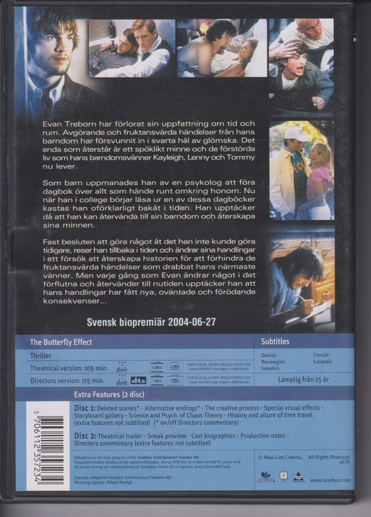 The Butterfly Effect – 2 Disc Edition. 2004. DVD.