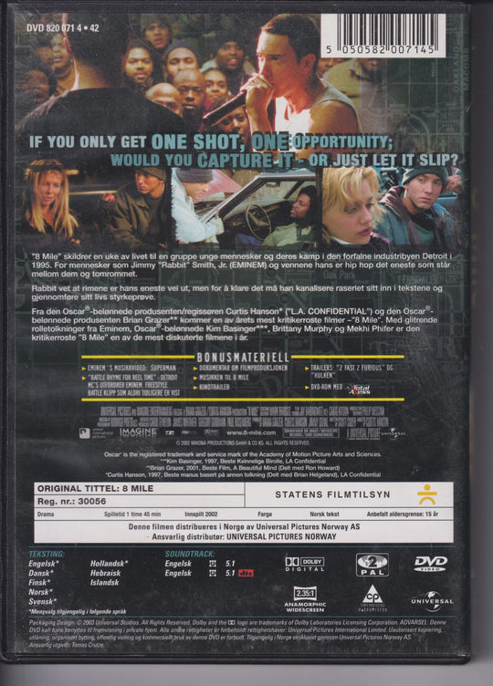 8 Mile. 2002. DVD.