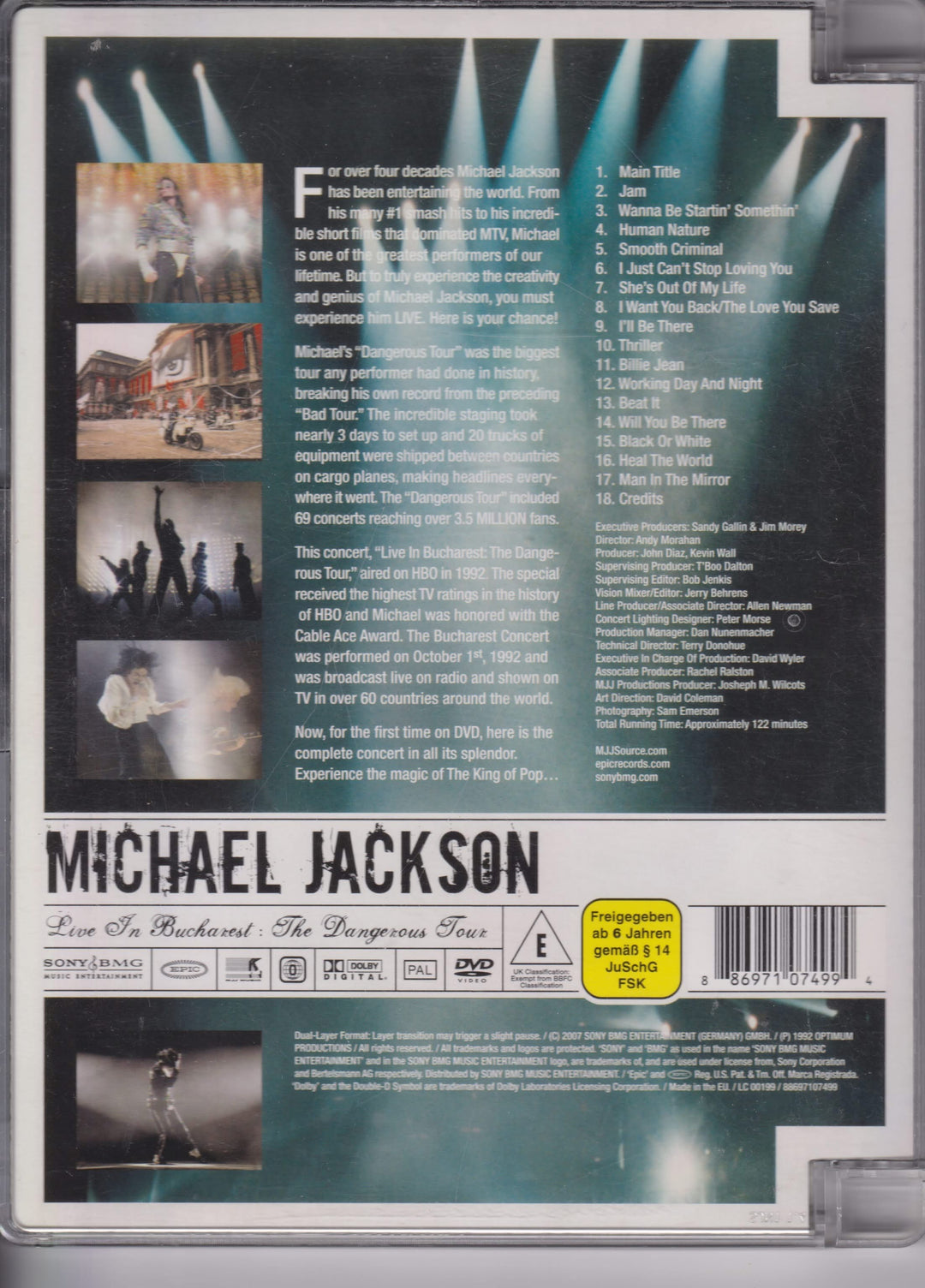 Michael Jackson – Live in Bucharest: The Dangerous Tour. 1992. DVD.