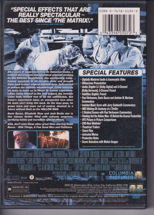 Hollow Man – Special Edition. 2000. DVD.