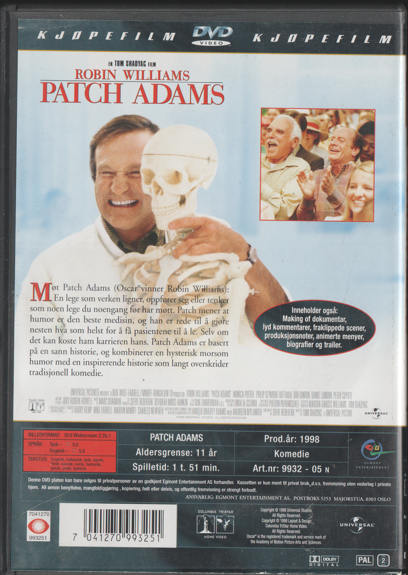 Patch Adams (1998). DVD.