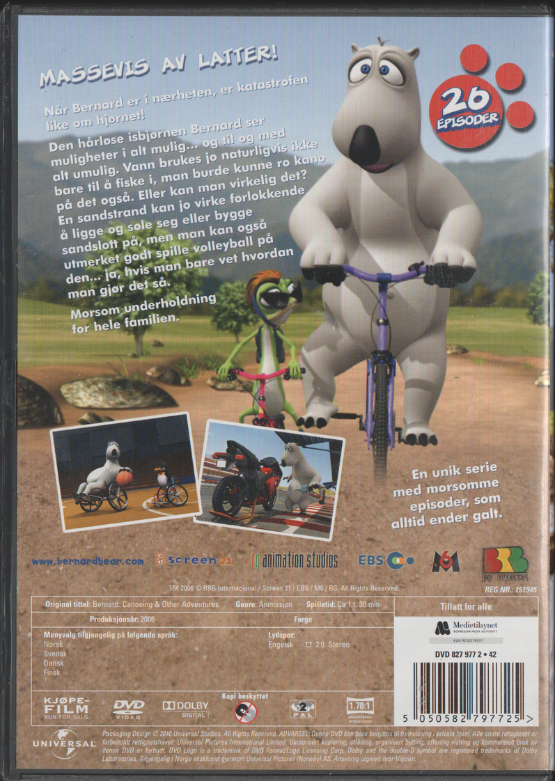 Bernard: Padler kano og andre historier (2004). DVD.
