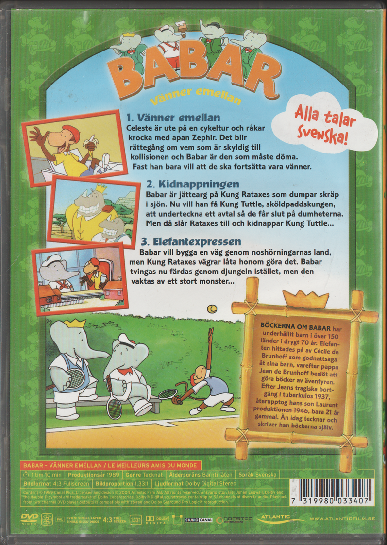 Babar: Vänner emellan (1989). DVD.