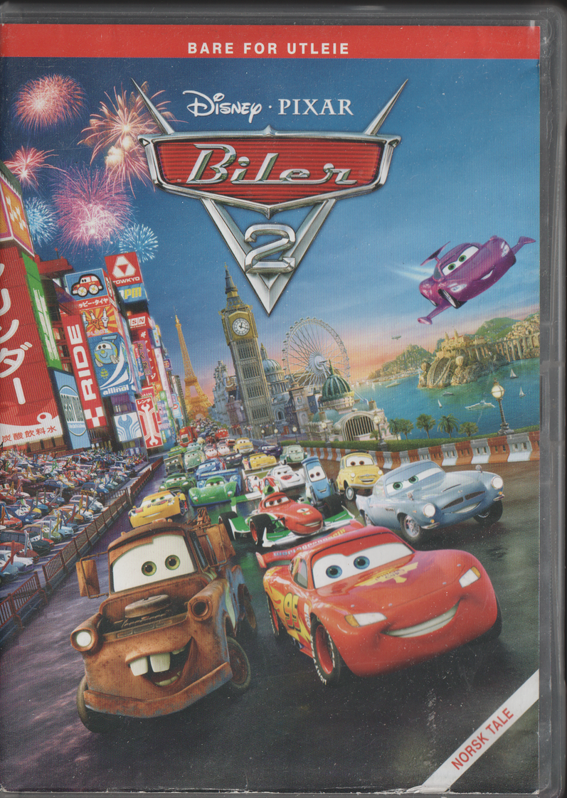 Biler 2 (2011). DVD leiefilm.