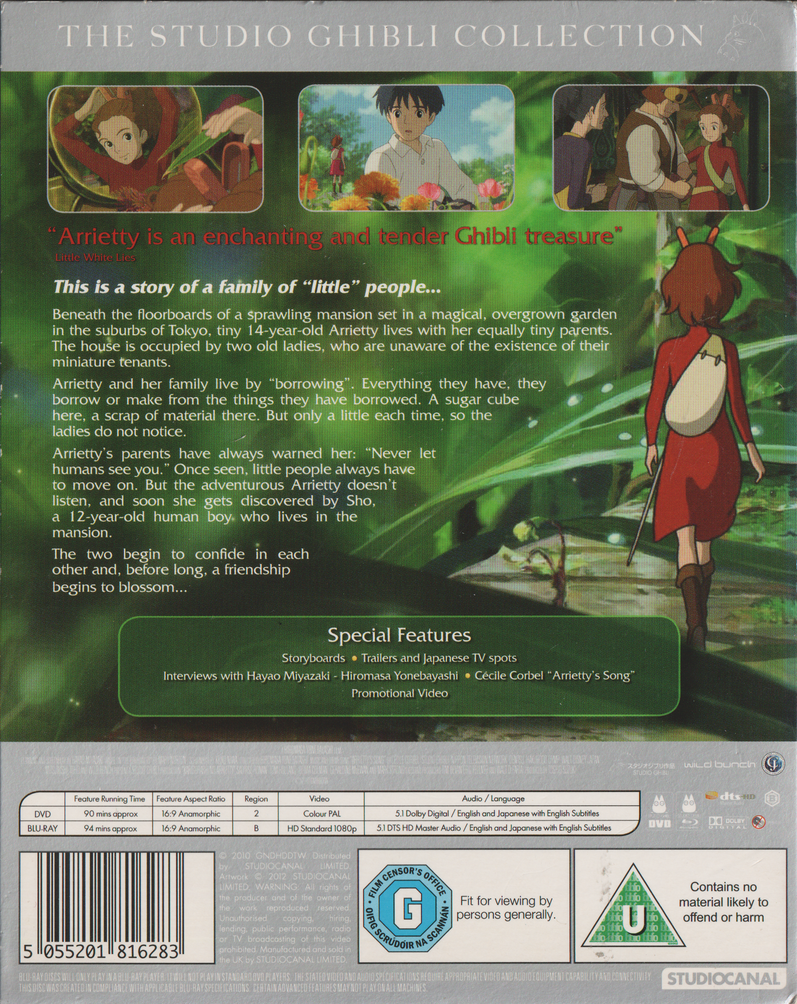 Arrietty. 2010. DVD + Blu-ray.
