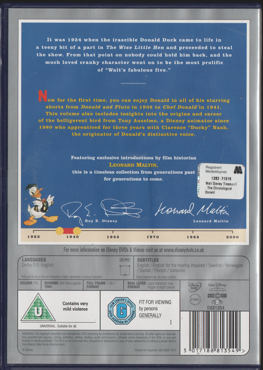 The Chronological Donald Volume One. 2004. DVD.